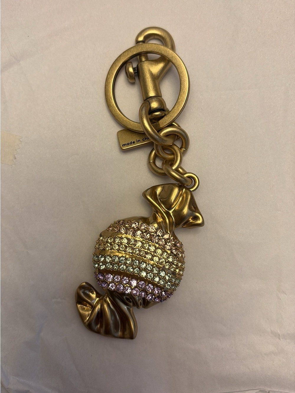 Authentic Coach  Candy Crystal Keychain Charm - Multicolor Crystals